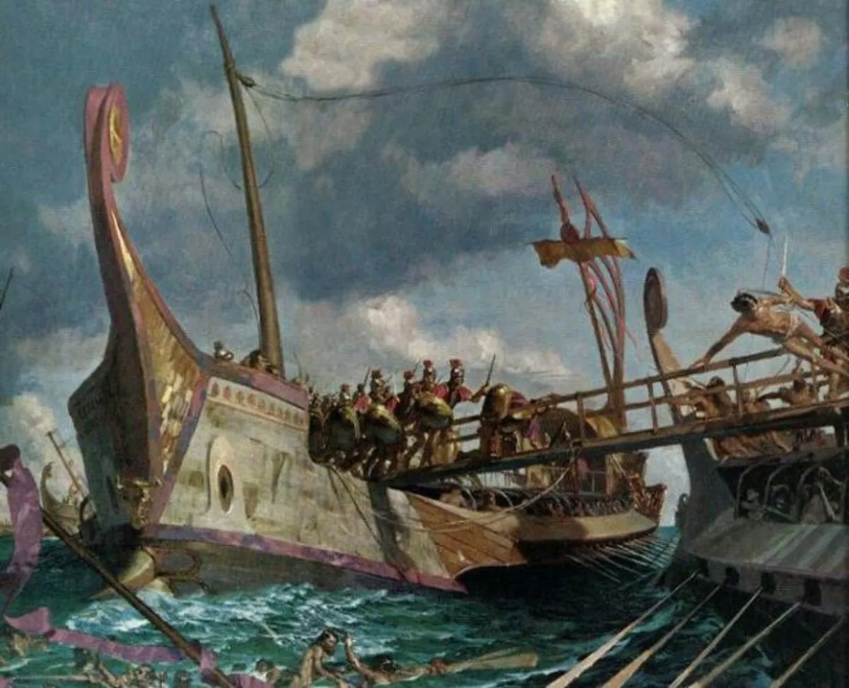 Scontro navale della Prima Guerra Punica — l'abbordaggio con il corvo