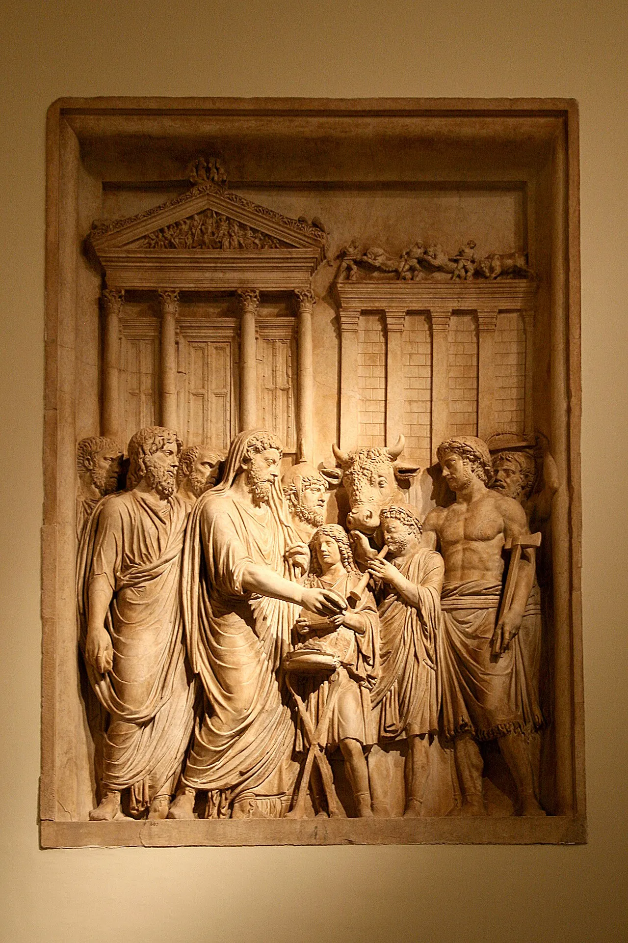 Rilievo di Marco Aurelio che officia un sacrificio capite velato, Musei Capitolini