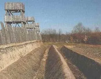 Sezione delle fortificazioni romane ad Alesia