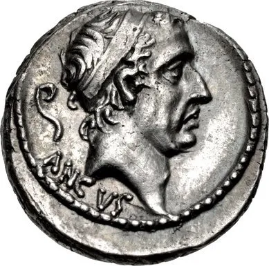 Anco Marzio — denario 57 a.C.