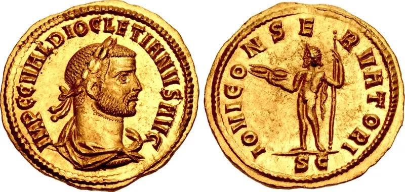 Aureo di Diocleziano, 287 d.C.