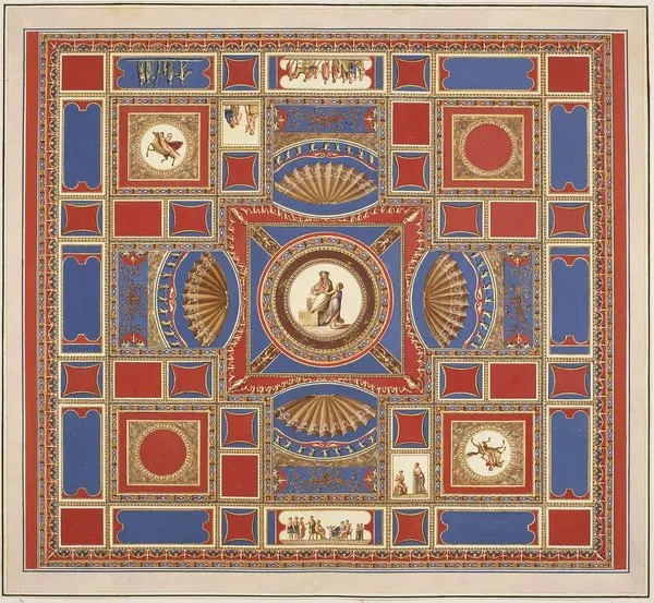 Disegno di Smuglewicz della volta dorata della Domus Aurea