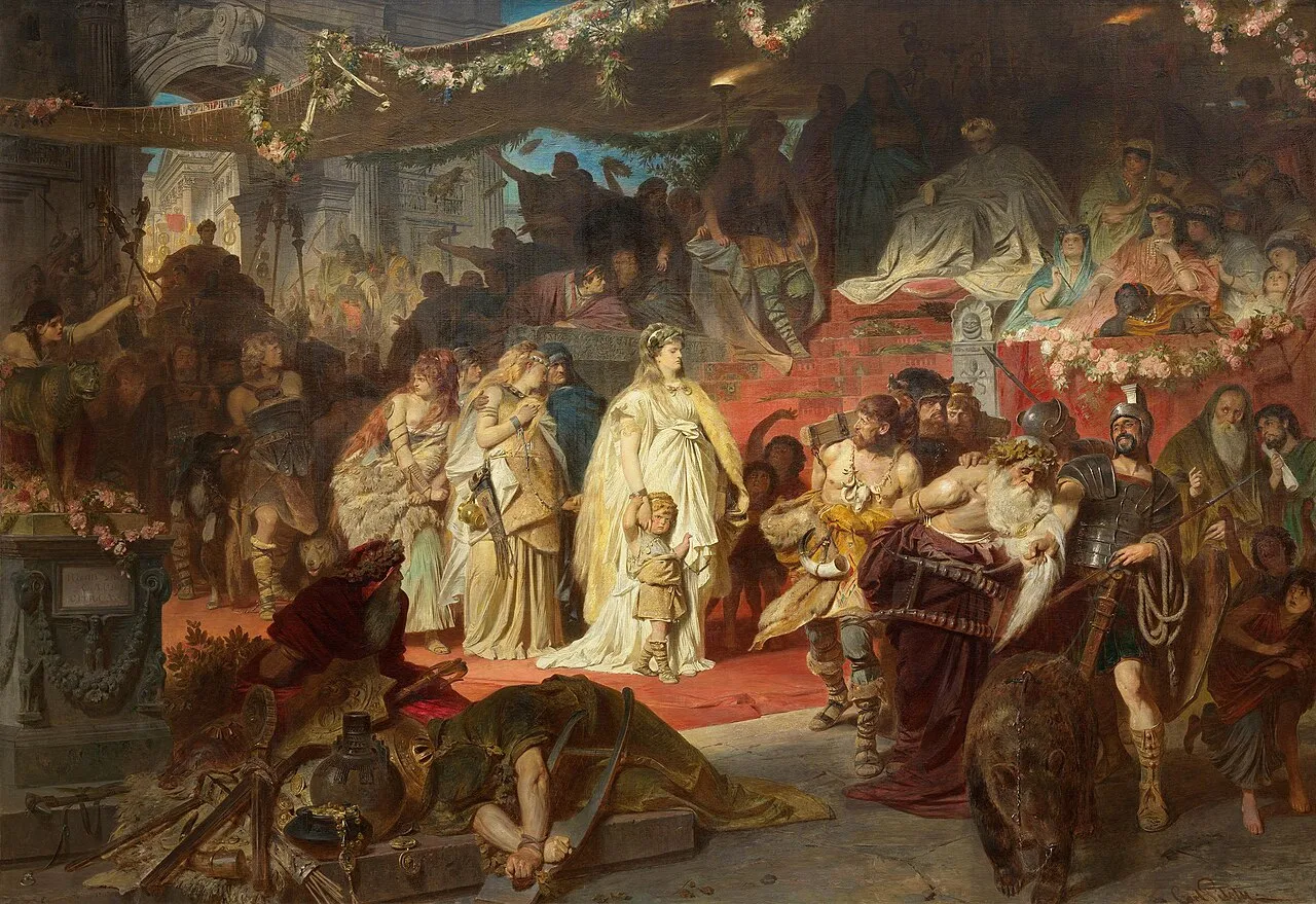 Carl von Piloty, Tusnelda nel trionfo di Germanico, 1873