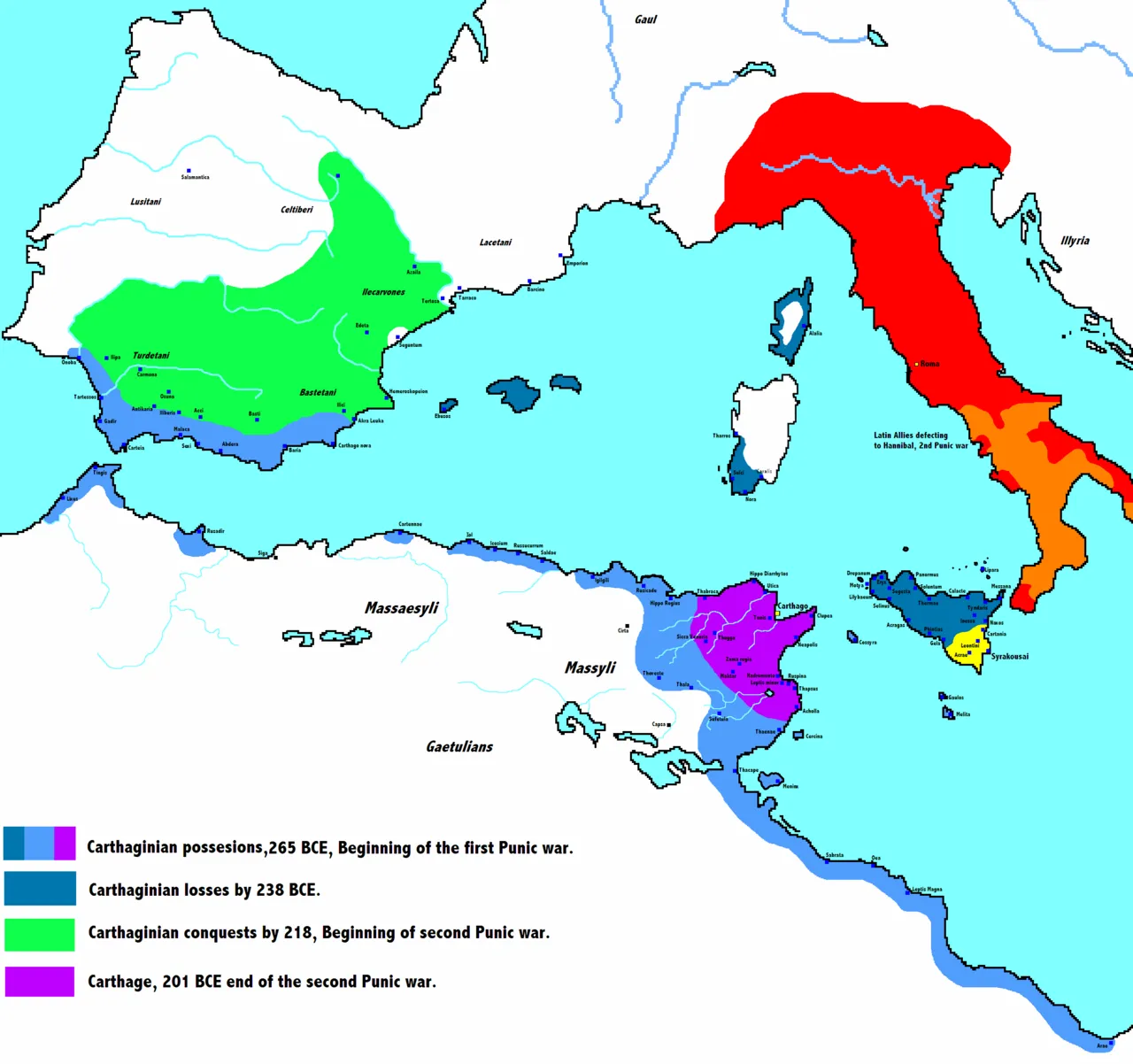 Cartagine ridotta dopo la Seconda Guerra Punica