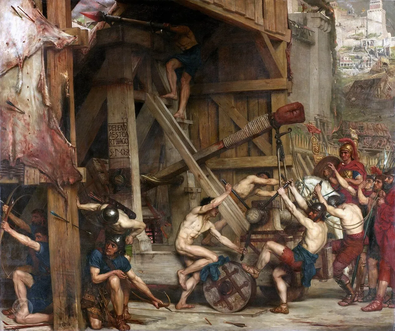 Edward Poynter, La catapulta, 1868