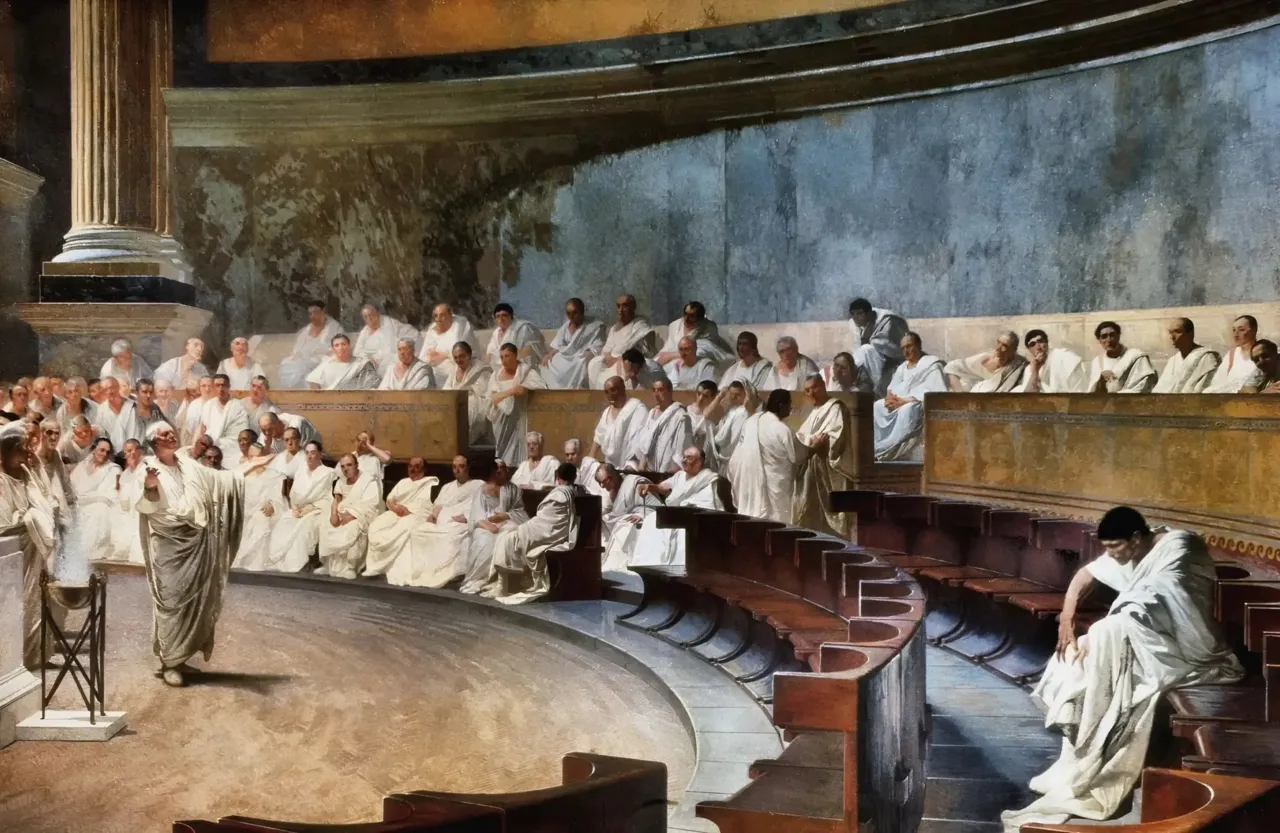 Cesare Maccari, Cicerone denuncia Catilina in Senato, 1888, Palazzo Madama