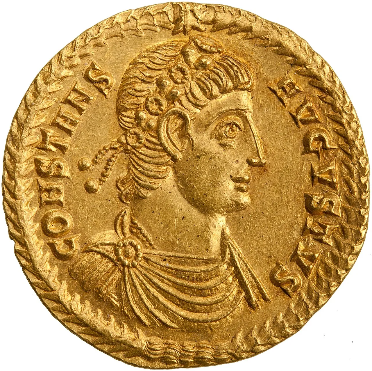 Solidus aureo di Costante I, zecca di Siscia