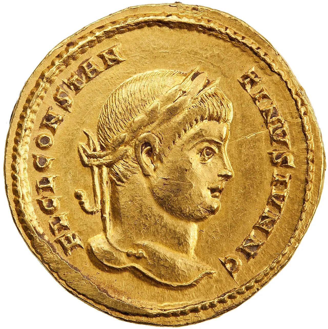 Solidus aureo di Costantino II come Cesare, zecca di Treviri