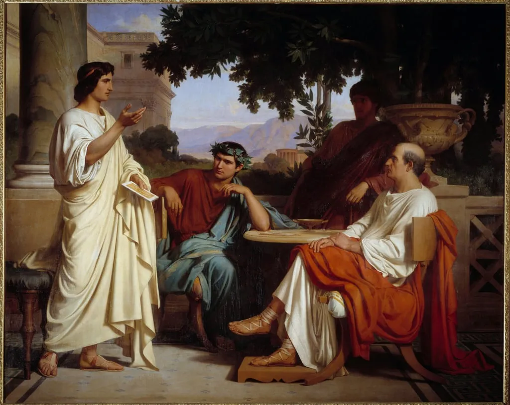 Charles Jalabert, Orazio, Virgilio e Vario a casa di Mecenate, 1846