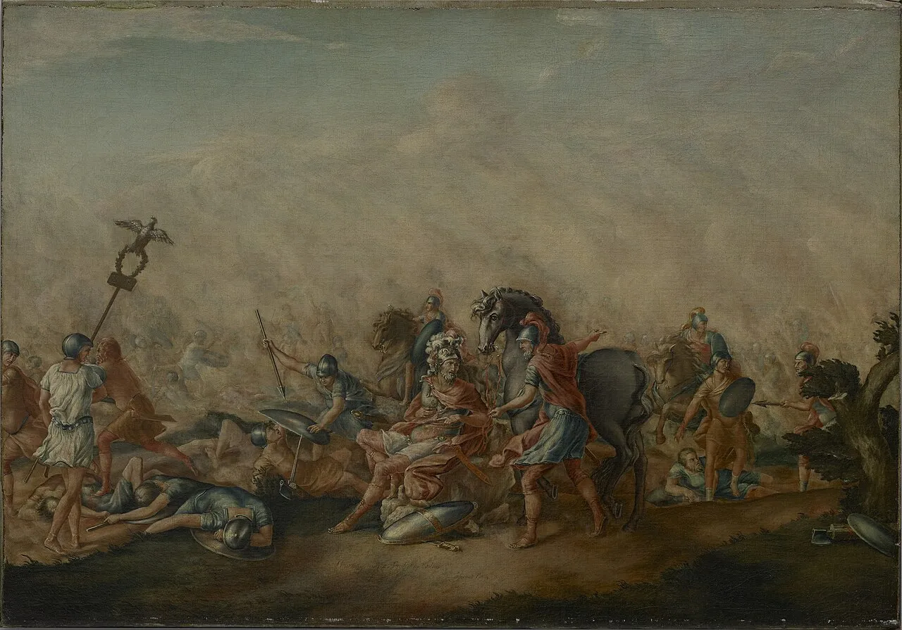 John Trumbull, La morte di Paolo Emilio nella battaglia di Canne (1773), Yale University Art Gallery