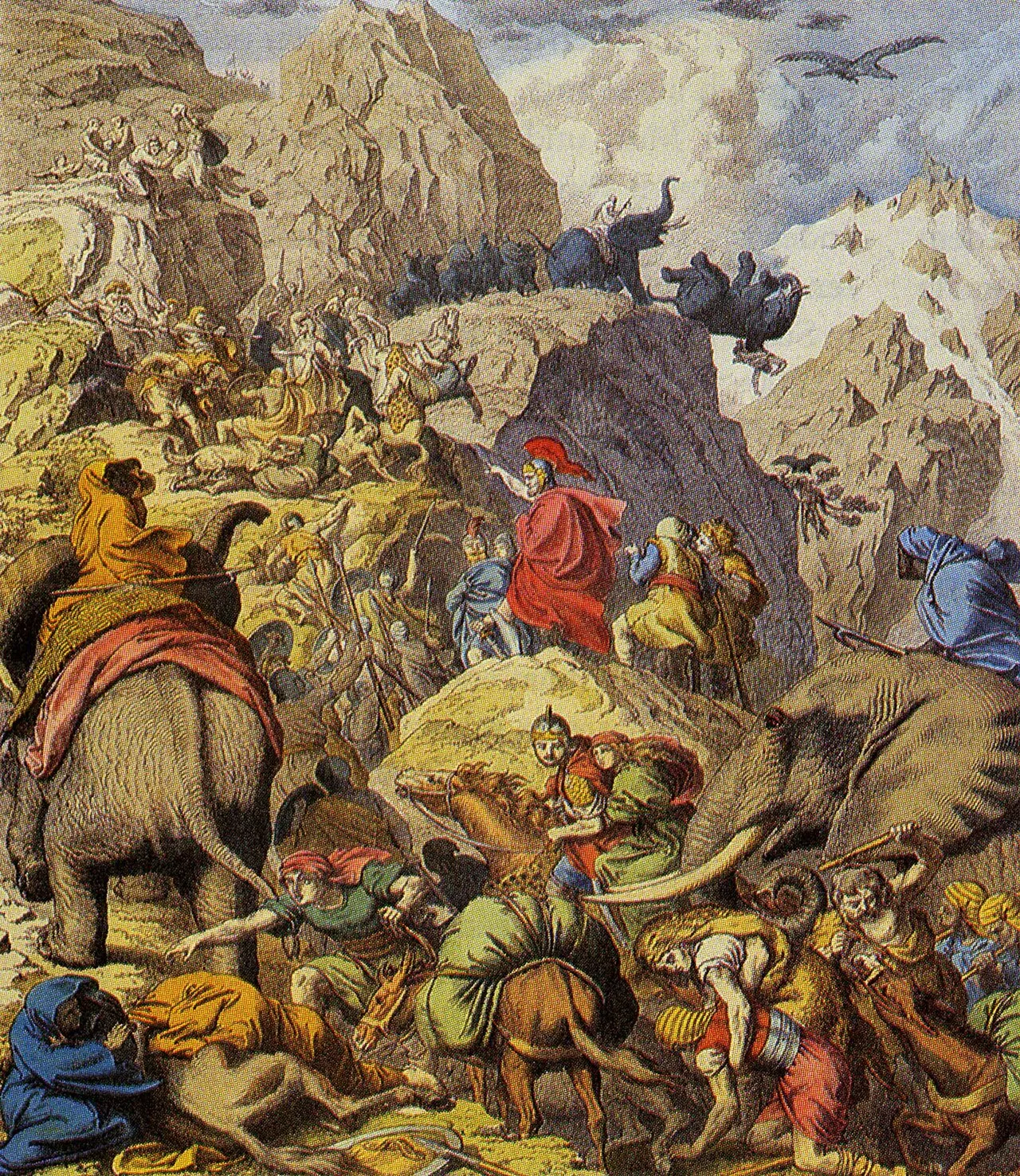 Annibale attraversa le Alpi — Heinrich Leutemann, c. 1866