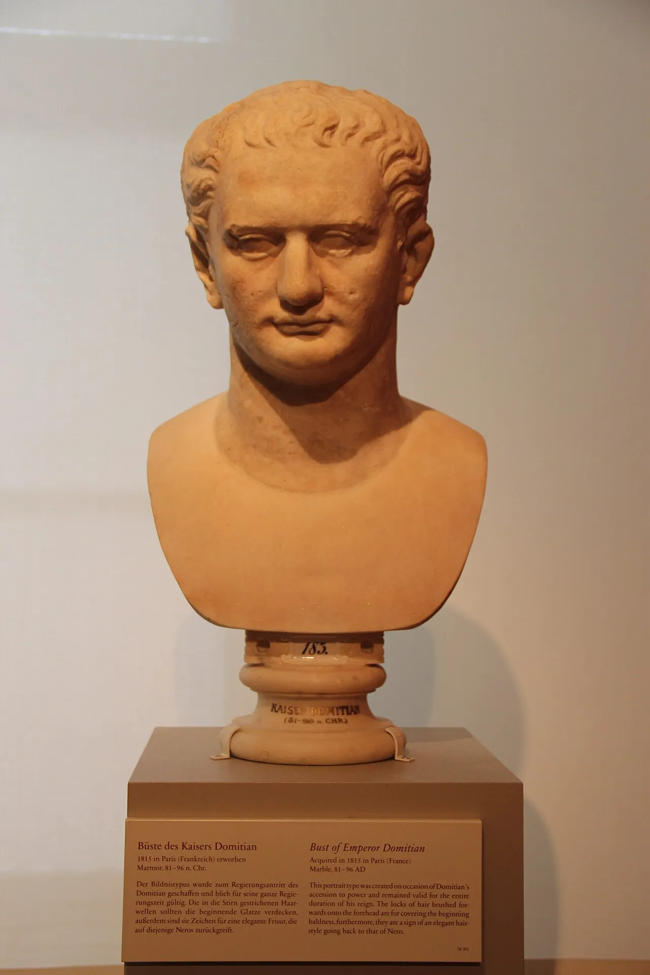 Busto marmoreo di Domiziano, 81-96 d.C.