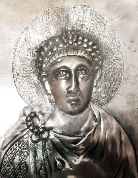 Missorium di Teodosio I (dettaglio), 388 d.C. — Real Academia de la Historia, Madrid