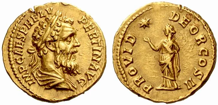 Aureo di Pertinace con Providentia