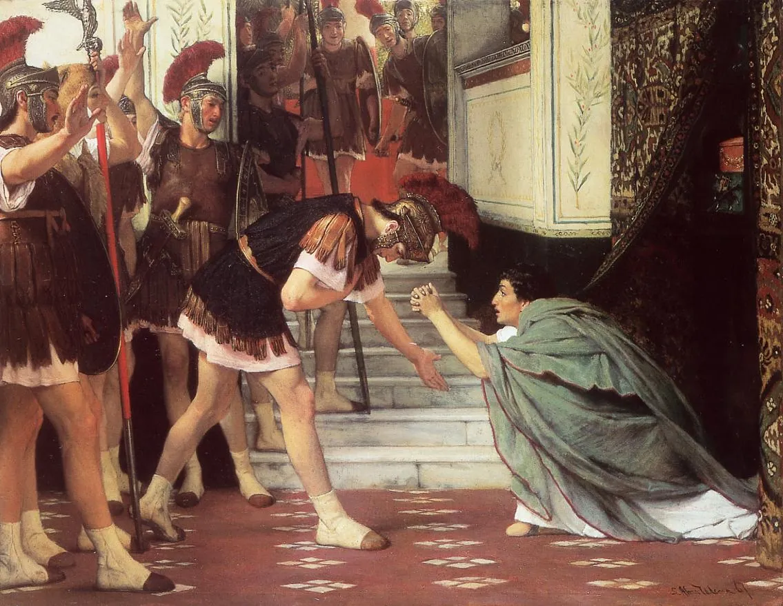 Dipinto di Alma-Tadema: la proclamazione di Claudio imperatore