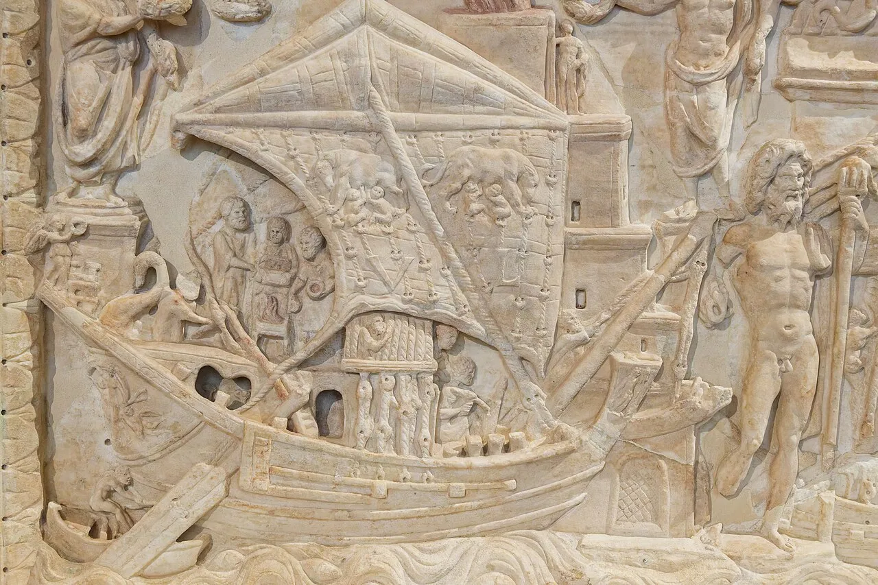 Rilievo con il porto di Portus, Collezione Torlonia, Roma