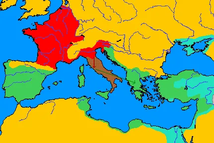 Mappa della guerra civile romana del 49 a.C.