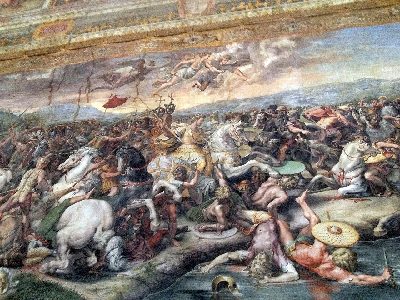 La battaglia di Ponte Milvio, affresco di Giulio Romano nelle Stanze di Raffaello, Vaticano