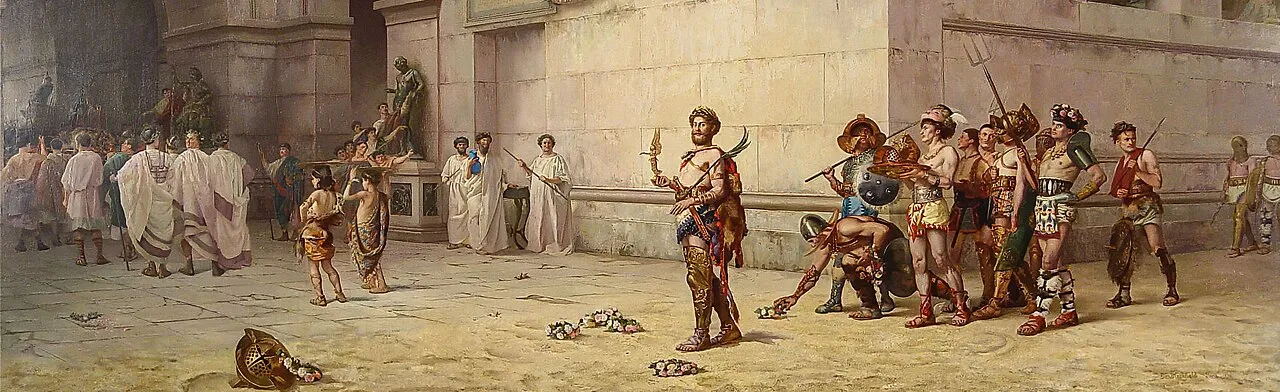 Commodo lascia l'arena alla testa dei gladiatori, Edwin Blashfield