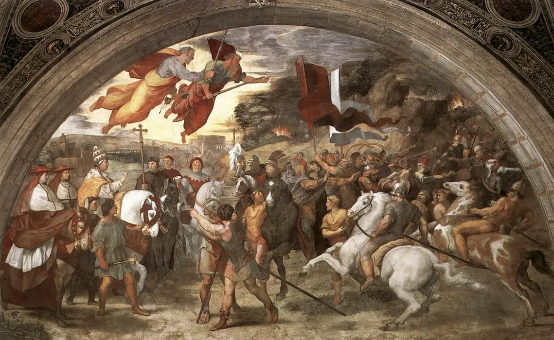 Raffaello, Incontro di Leone Magno e Attila (1514), Stanze Vaticane