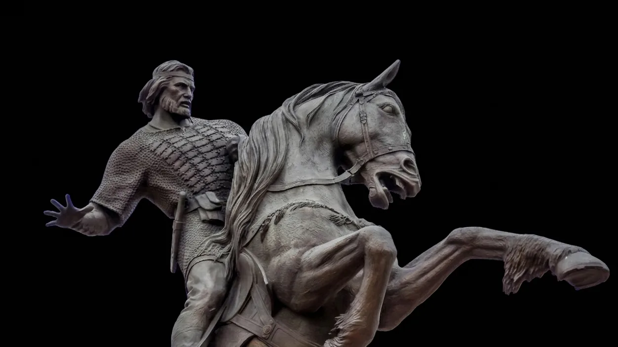 Attila, re degli Unni — statua equestre