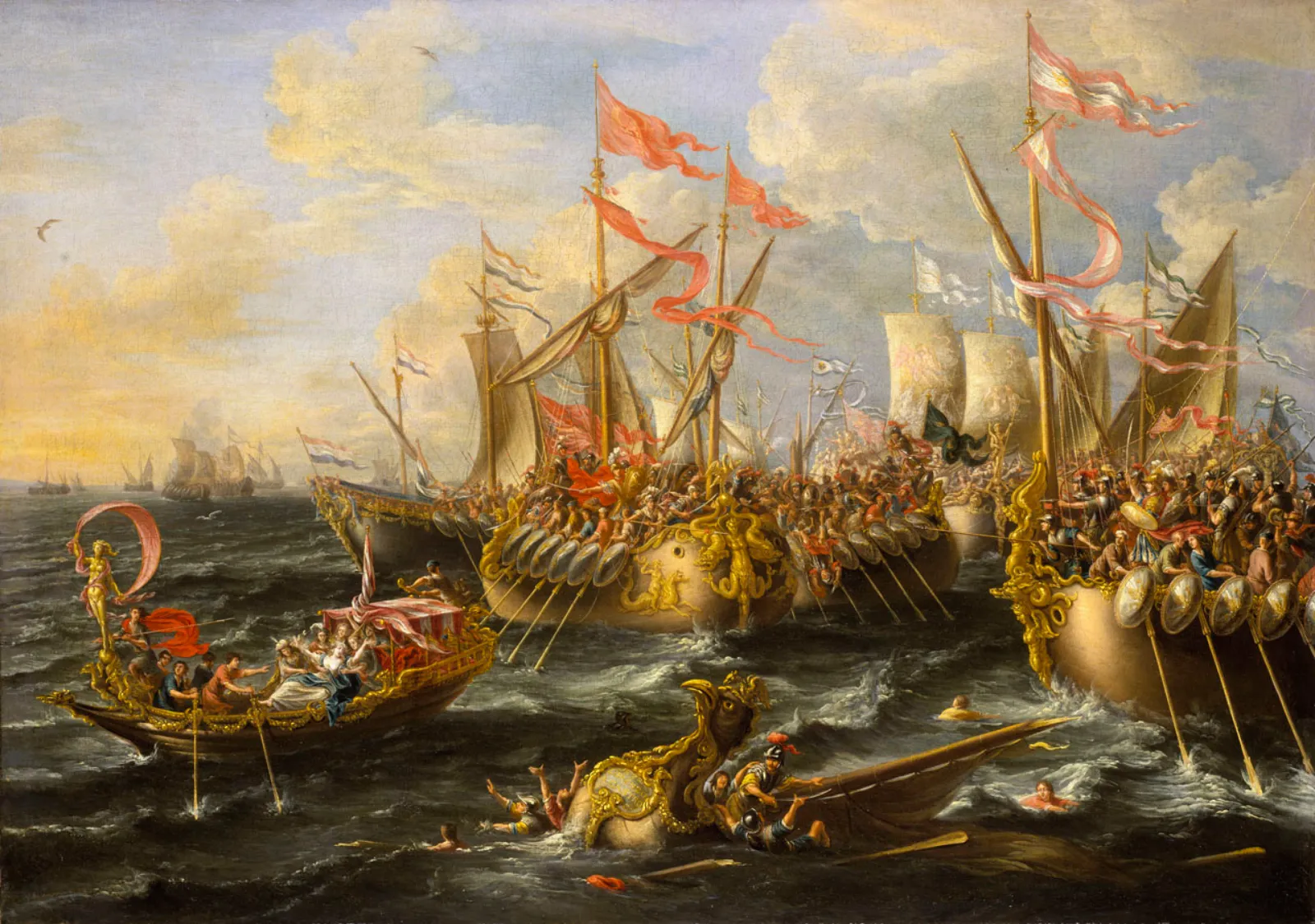 Laureys a Castro, La battaglia di Azio, ca. 1672, National Maritime Museum